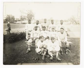 (SPORTS--BASKETBALL.) Portrait of the 1936 Hampton Institute basketball team, Central Intercollegiate Athletic Association champions.